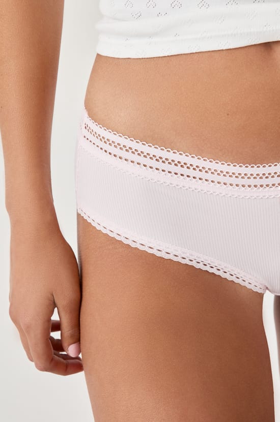 Microfibre Boyshort with Lace Details;${refinementColor}