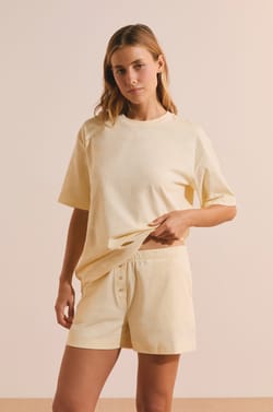 Boyfriend Cotton Pyjama Shorts;${refinementColor}