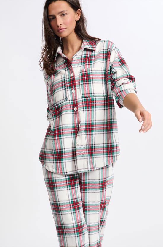 Camisa de pijama a cuadros;${refinementColor}