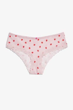 Lace Detail Printed Boyshort;${refinementColor}