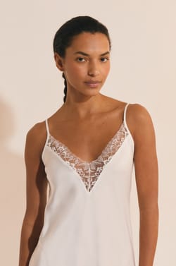 Long Satin Nightdress;${refinementColor}