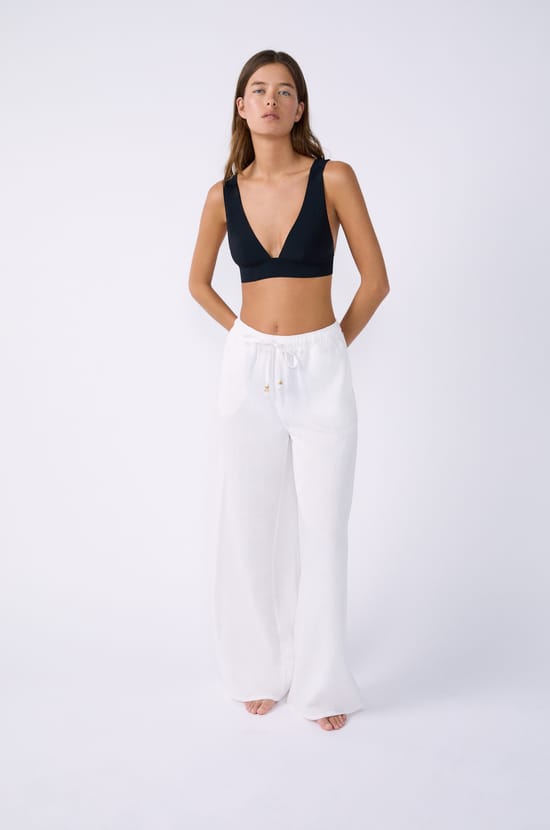 Pantalon large en lin;${refinementColor}