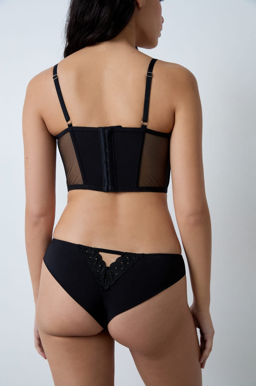 Soutien-gorge bustier coques fines tulle et broderie;${refinementColor}