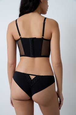 Soutien-gorge bustier coques fines tulle et broderie;${refinementColor}