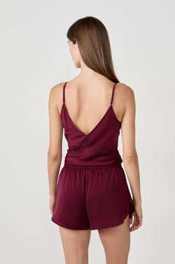 Short de pyjama en satin;${refinementColor}