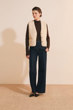 Veste sans manches effet sherpa;${refinementColor}