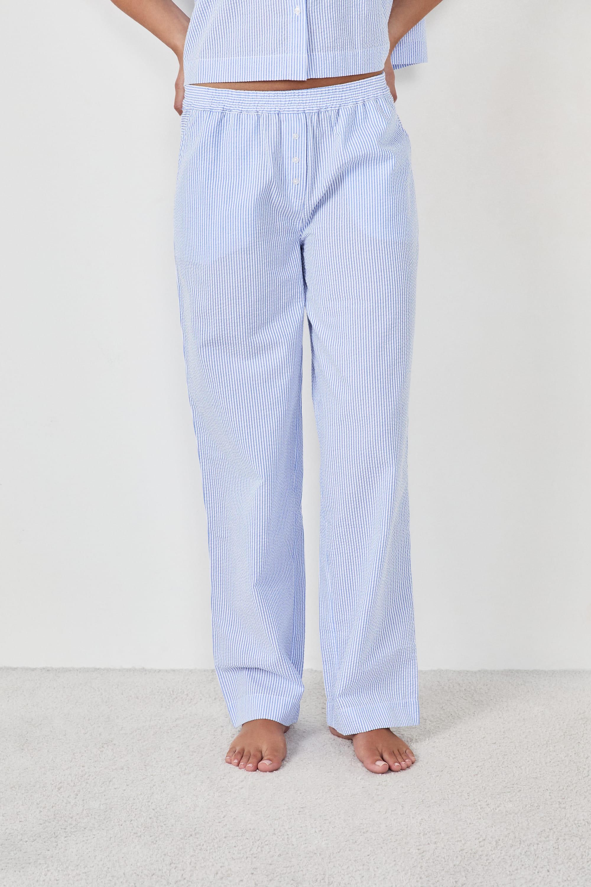 Pinstriped Pajama Pants - SEANY - BLEU - ETAM