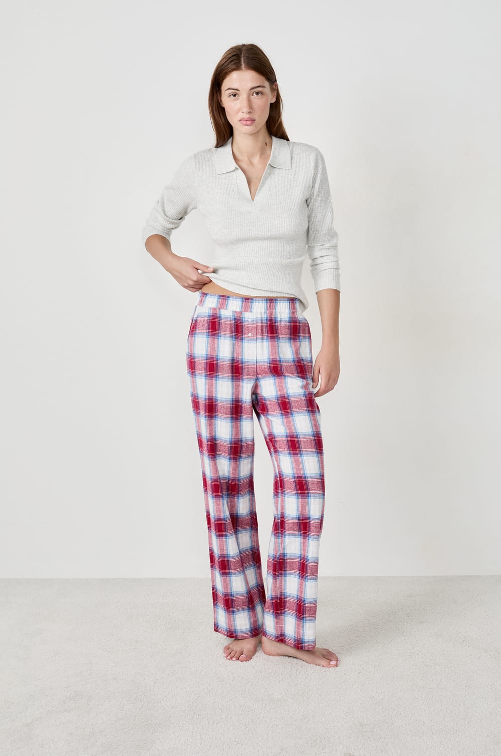 Pantalon de pyjama à carreaux;${refinementColor}