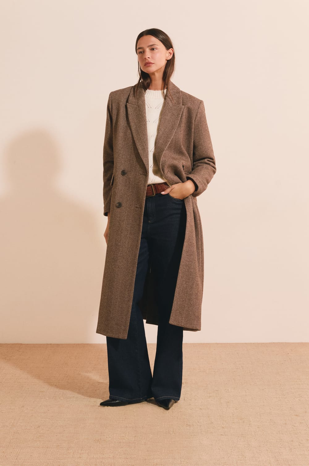Manteau long avec laine;${refinementColor}