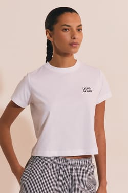 T-shirt de pyjama en coton &agrave; inscription "sea sun;${refinementColor}