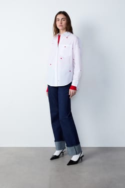 Long-sleeved shirt with heart print;${refinementColor}