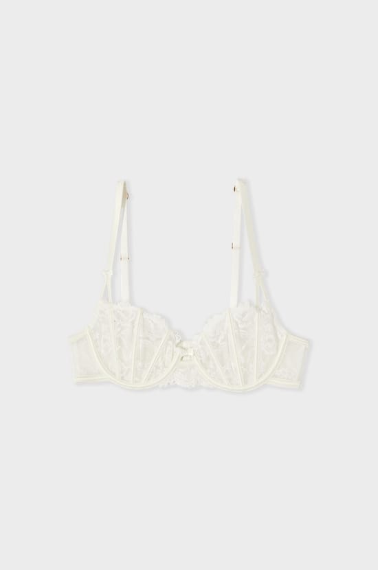 Soutien-gorge balconnet en dentelle;${refinementColor}