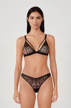 Soutien-gorge triangle avec broderie;${refinementColor}