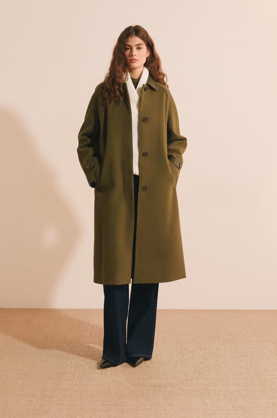 Manteau long droit avec boutons;${refinementColor}