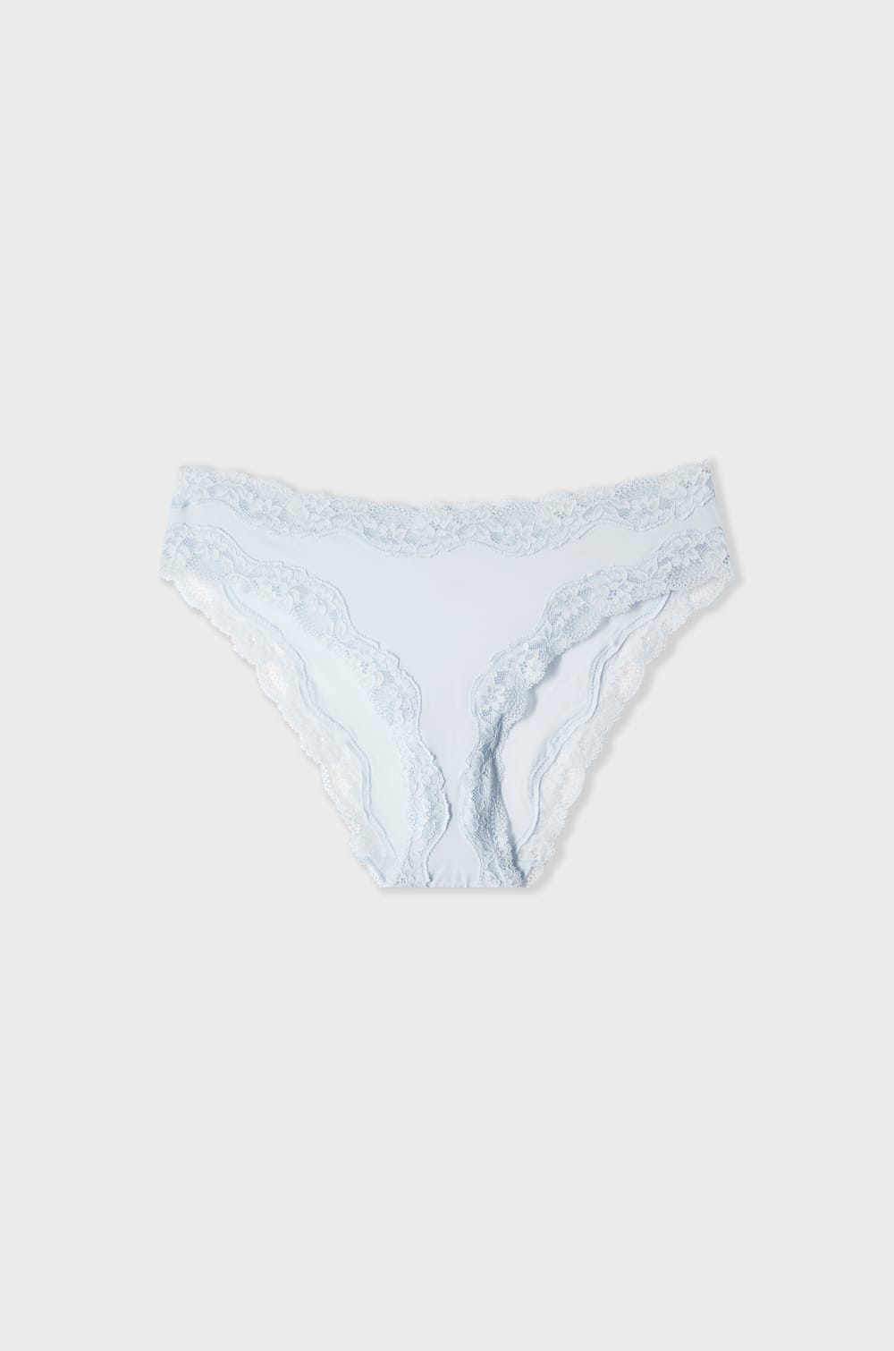 Culotte en microfibre et dentelle;${refinementColor}