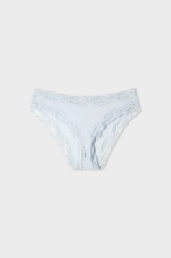 Culotte en microfibre et dentelle;${refinementColor}