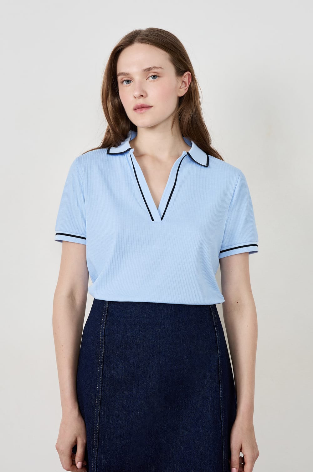 Polo manches courtes en coton;${refinementColor}