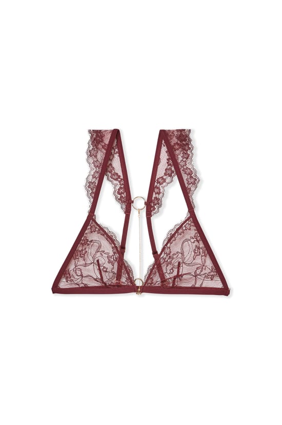 Soutien-gorge triangle sans armature en dentelle;${refinementColor}