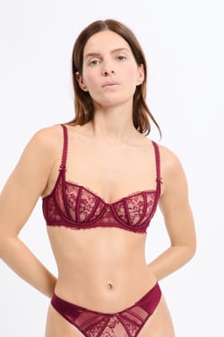 Soutien-gorge corbeille en tulle et satin;${refinementColor}
