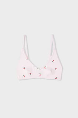 Cotton Pointelle Bralette with Motifs;${refinementColor}