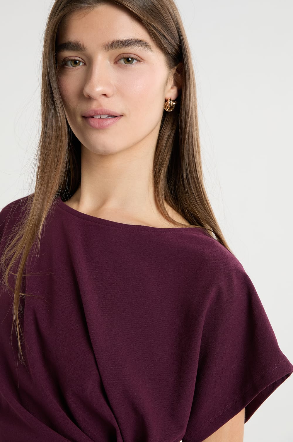 T-shirt manches courtes noué;${refinementColor}