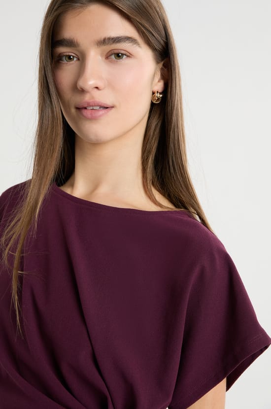 T-shirt manches courtes noué;${refinementColor}