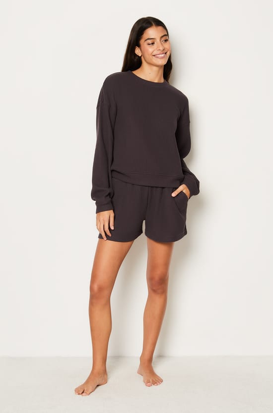 Sweat de pyjama gaufré;${refinementColor}