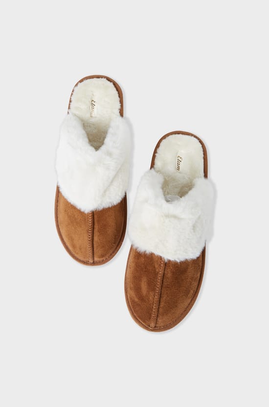 Lined mule slippers;${refinementColor}
