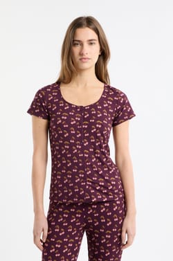 Cherry Print Pyjama T-shirt;${refinementColor}