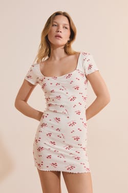Nuisette &agrave; motifs en coton;${refinementColor}