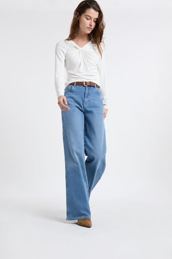 Straight cotton jeans;${refinementColor}