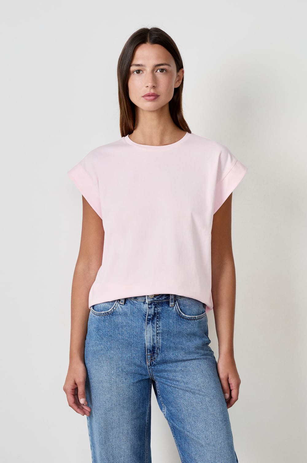 T-shirt col rond 100% coton;${refinementColor}