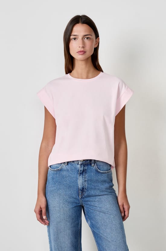 T-shirt col rond 100% coton;${refinementColor}