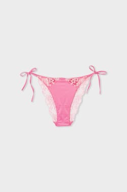 Tanga satinada con cordones;${refinementColor}