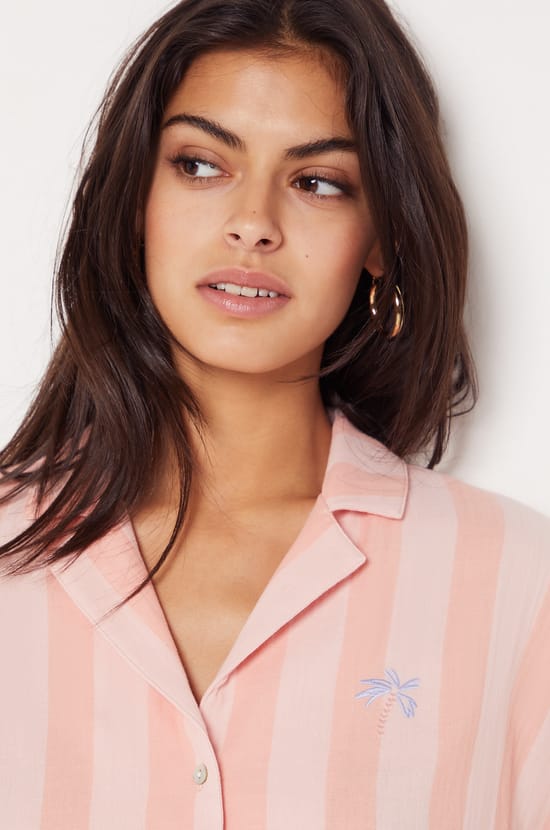 Striped Pyjama Shirt;${refinementColor}