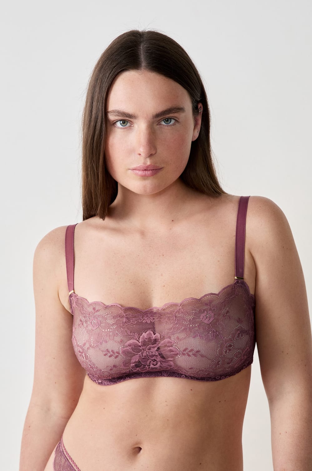 Lace Bandeau with Removable Straps;${refinementColor}