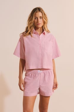 Pyjama Shirt with Cotton;${refinementColor}