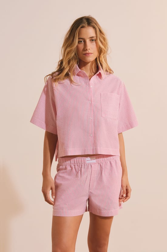 Pyjama Shirt with Cotton;${refinementColor}