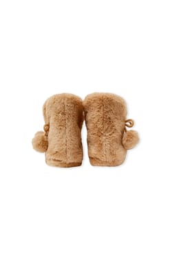 Chaussons bottines avec pompons;${refinementColor}