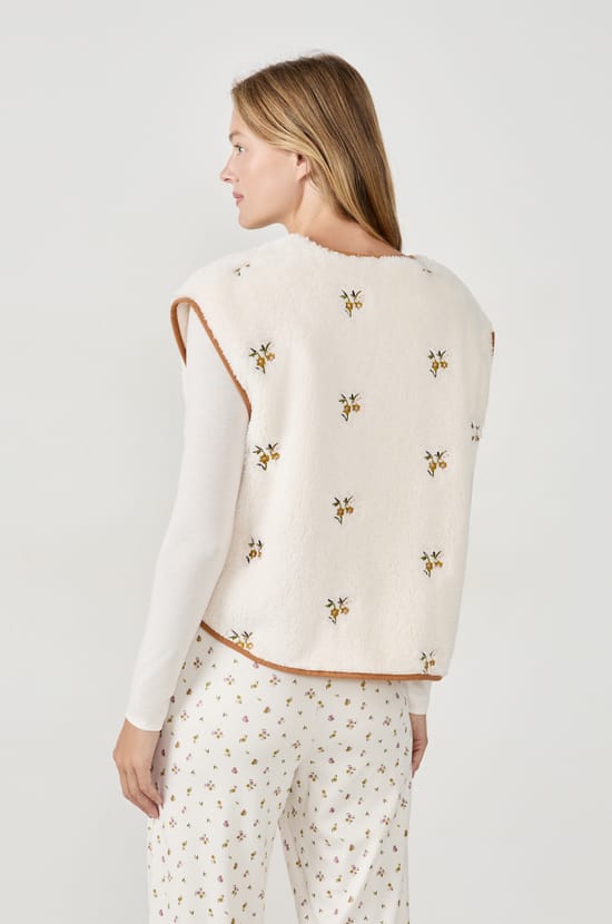Gilet sans manches à fleurs;${refinementColor}