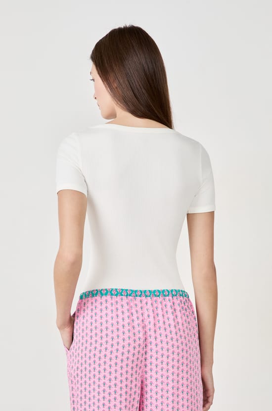 Short-sleeved pyjama T-shirt;${refinementColor}