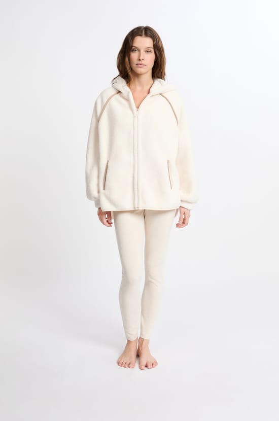 Veste à capuche effet polaire;${refinementColor}