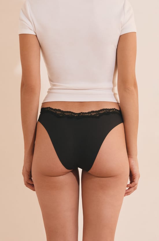 Culotte avec d&eacute;tail dentelle;${refinementColor}