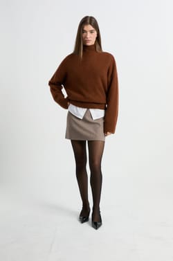Pull col roulé en cachemire;${refinementColor}