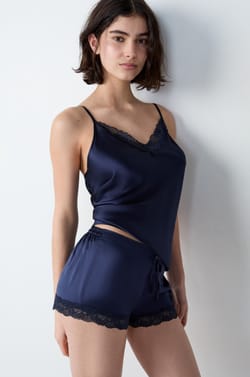 Silk Camisole with Lace Details;${refinementColor}