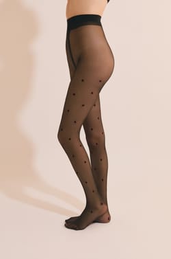 Collant transparent &agrave; motifs c&oelig;urs - 15 Deniers;${refinementColor}