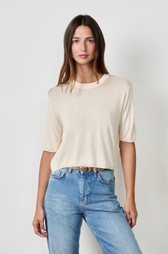 Short-sleeved sweater;${refinementColor}