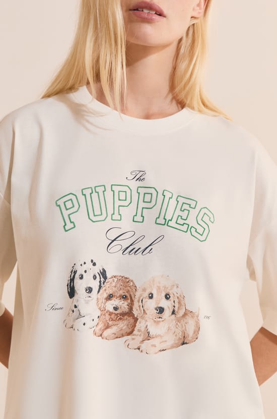 T-shirt avec motifs chiens en coton;${refinementColor}