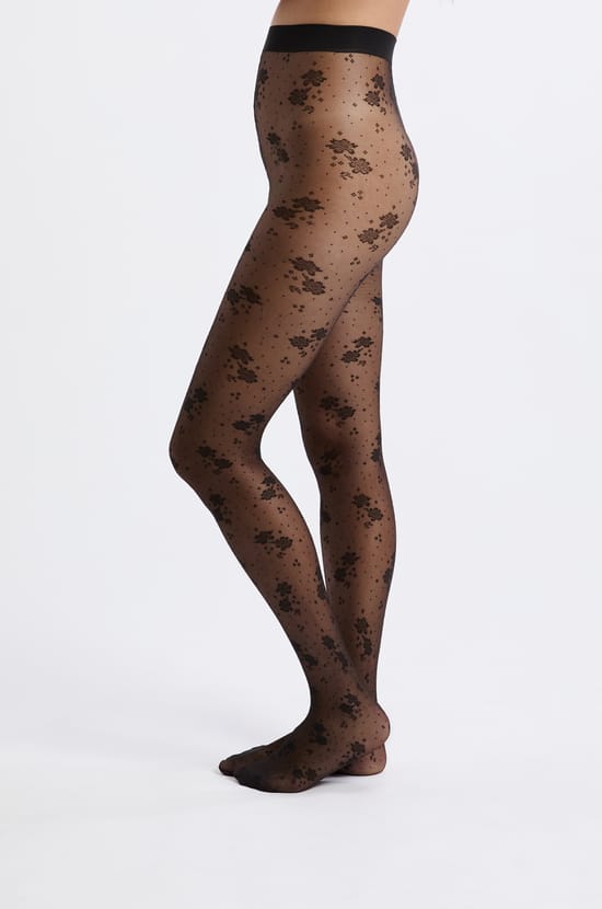 Collant transparent à motifs;${refinementColor}