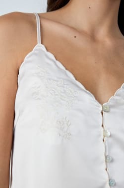 Embroidered Satin Camisole;${refinementColor}